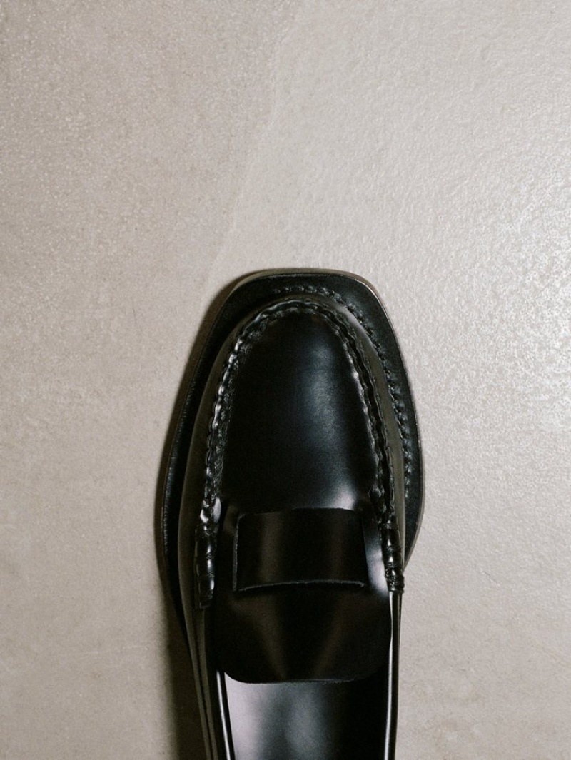 Mocassin Hereu Sineu Interlaced-detail Slip-on Homme Noir | Paris-82WSJEPNX