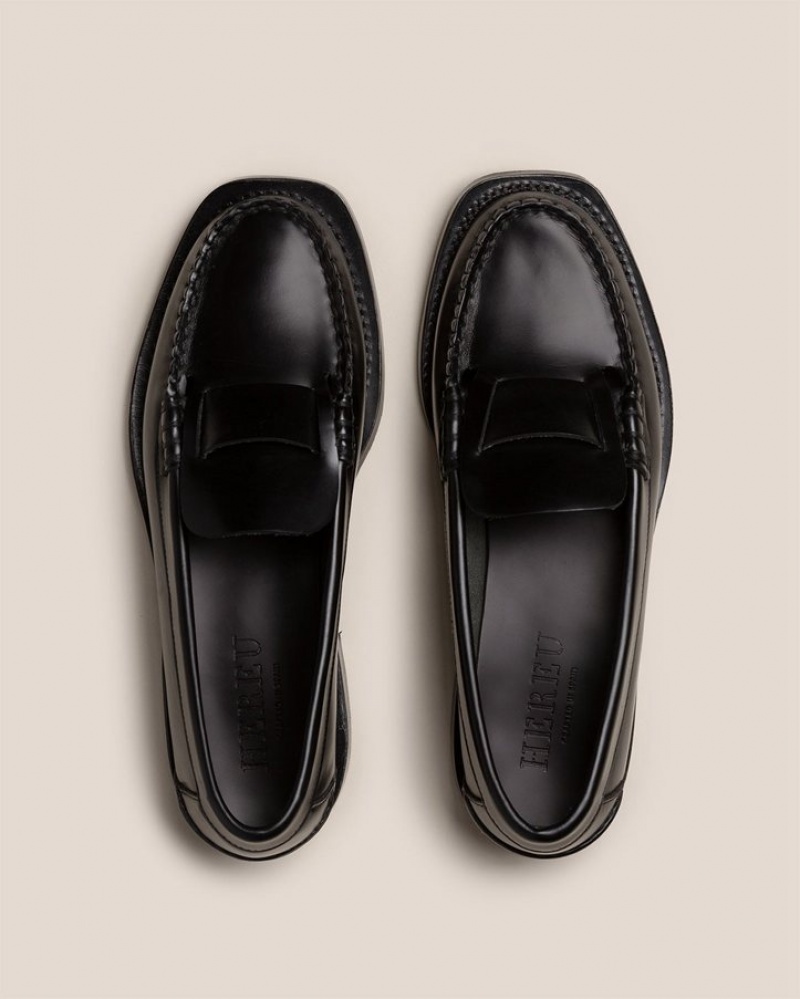 Mocassin Hereu Sineu Interlaced-detail Slip-on Homme Noir | Paris-82WSJEPNX