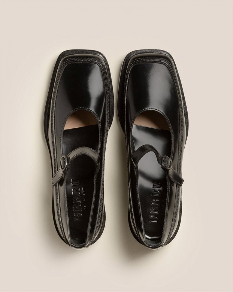 Mocassin Hereu Sio Polished Mary Jane Femme Noir | Paris-02KXPLQAV