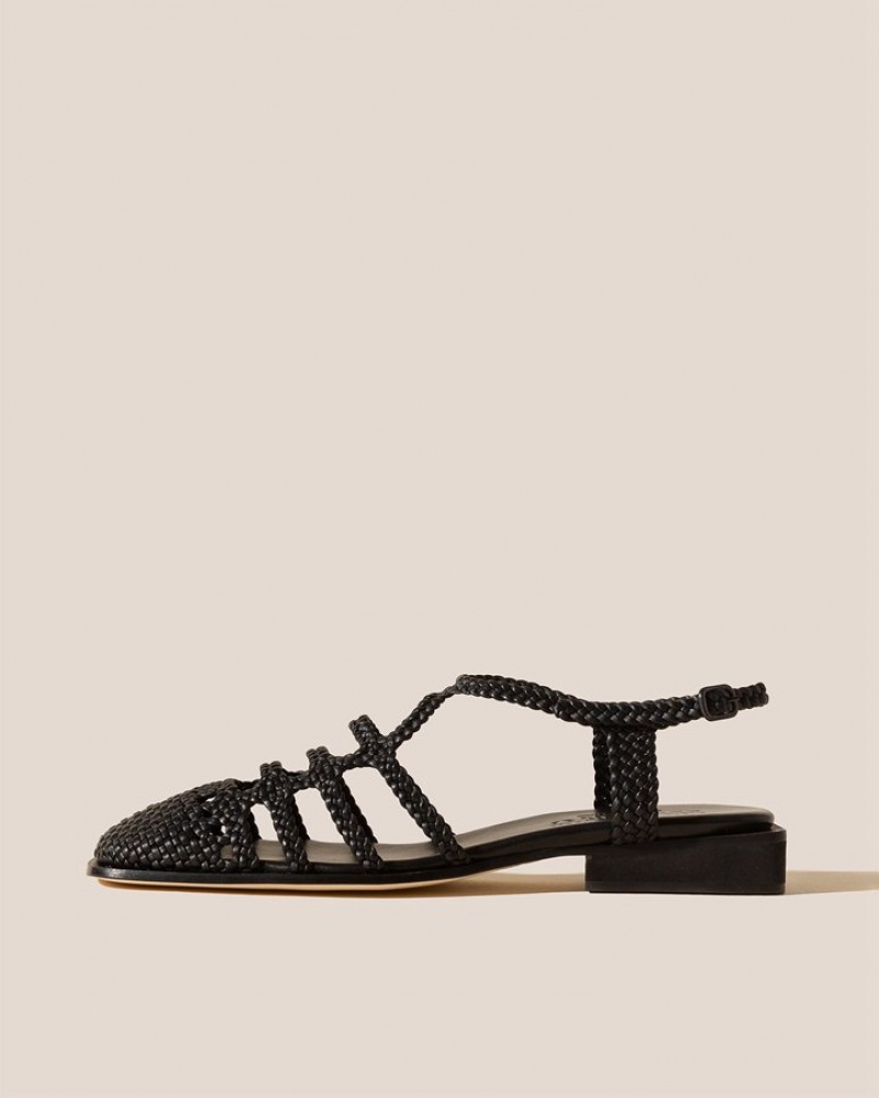 Mules Hereu Barana Woven Slingback Femme Noir | Paris-64OTAJNHI