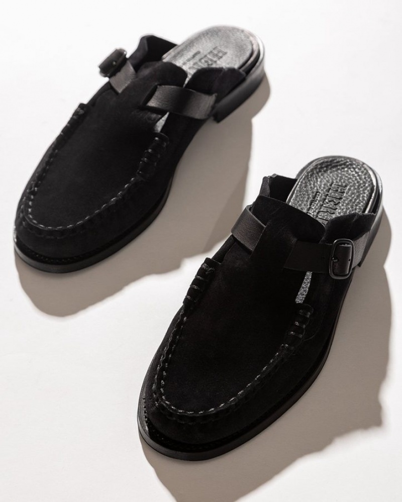 Mules Hereu Barraca Boucle-strap Homme Noir | Paris-75CJNBOPK