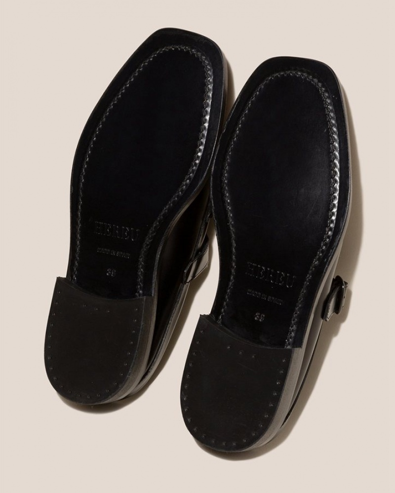 Mules Hereu Bonell Woven T-bar Homme Noir | Paris-48PYWNAQD