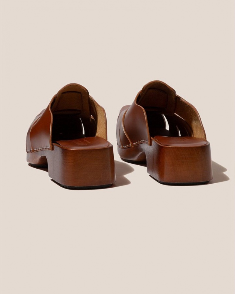 Mules Hereu Licia Square Embout-fisherman Femme Marron Foncé | Paris-21ESNUQCF