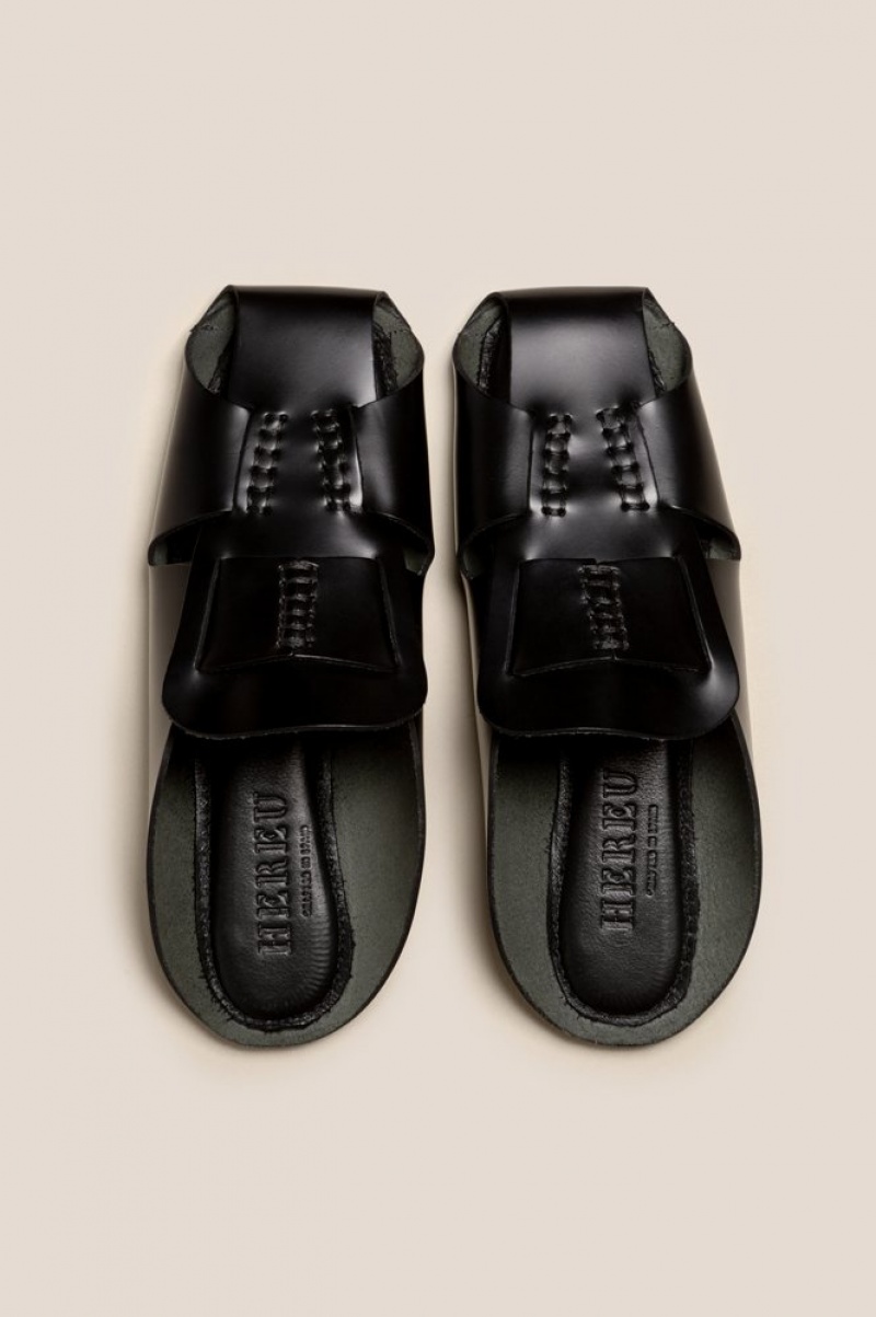 Mules Hereu Muntana Plates Fisherman Femme Noir | Paris-37NKGJIWT