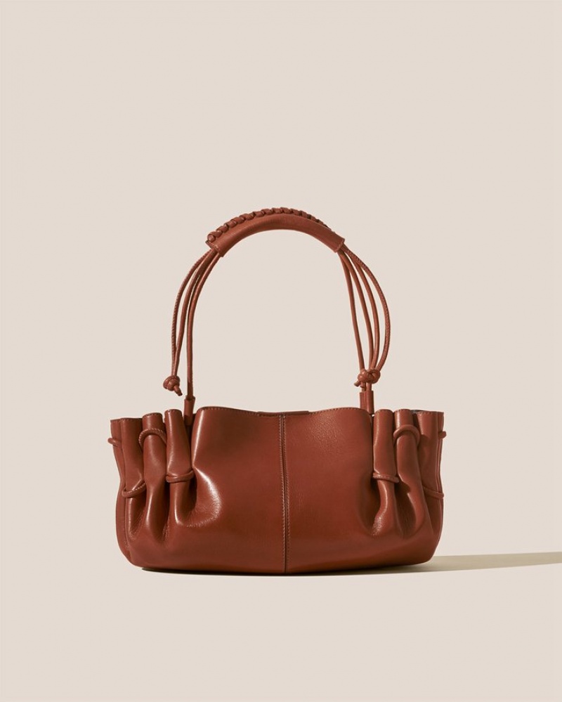 Sac Bandoulière Hereu Arta Plissé Femme Marron Foncé | Paris-83QKIAXDE