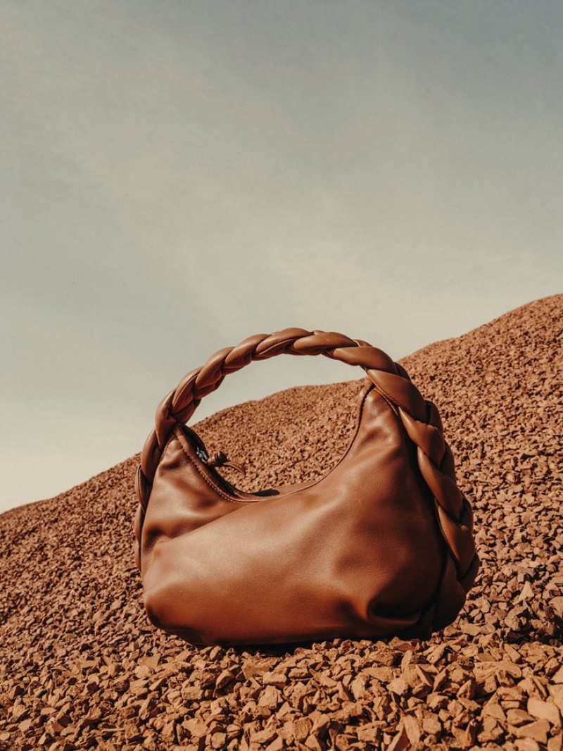 Sac Bandoulière Hereu Espiga Plaited Rembourré-detail Femme Marron Foncé | Paris-73ETVBSHR