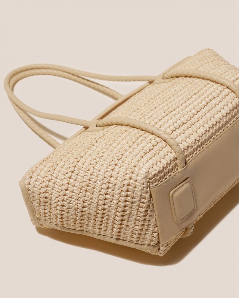 Sac Bandoulière Hereu Forna Raffia Cuir Framed Femme Beige | Paris-73APZORNX