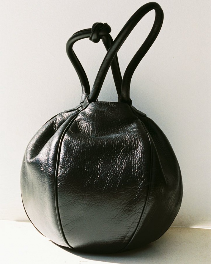 Sac Bandoulière Hereu Globul Distressed Balloon-shaped Femme Noir | Paris-57UTIPXGQ