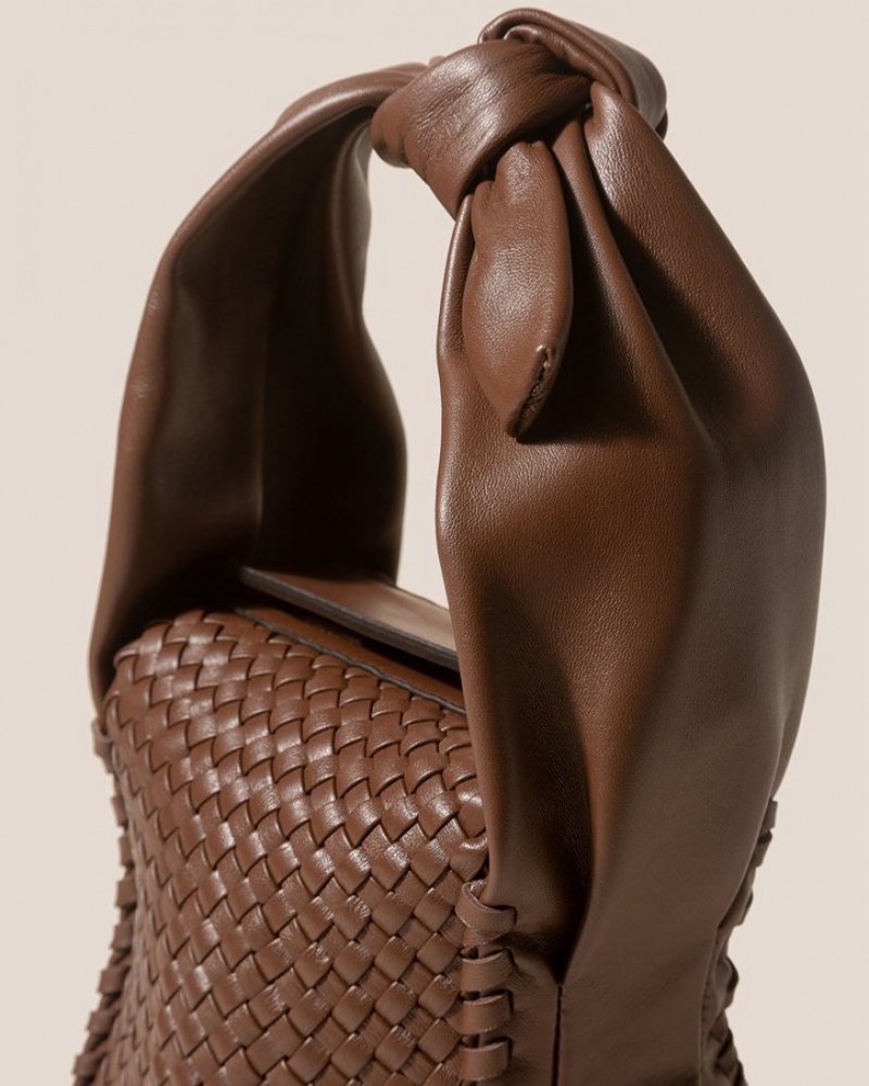 Sac Bandoulière Hereu Molta Handwoven Mini Box Femme Chocolat | Paris-67QWMIGNA