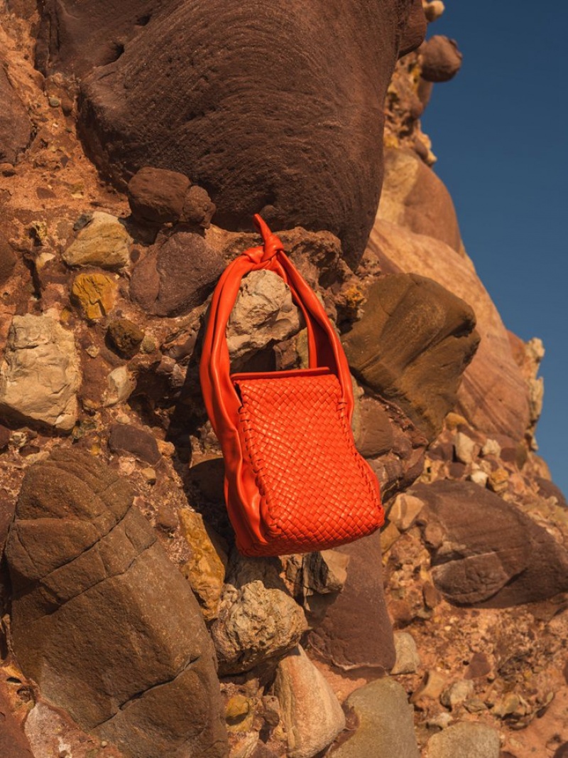 Sac Bandoulière Hereu Molta Handwoven Mini Box Femme Orange | Paris-92PQZXWGD