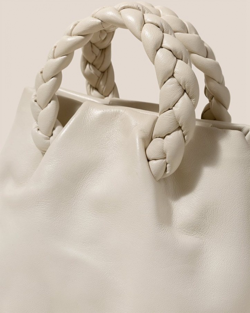 Sac Crossbody Hereu Bombon M Plaited-handle Cuir Femme Blanche | Paris-85DHEWSIJ