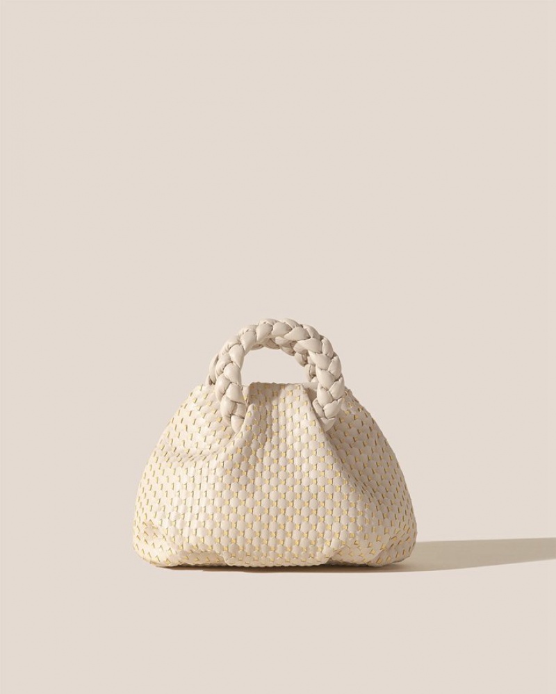 Sac Crossbody Hereu Bombon Woven Small Plaited-handle Cuir Femme Blanche | Paris-54QMVRTAP