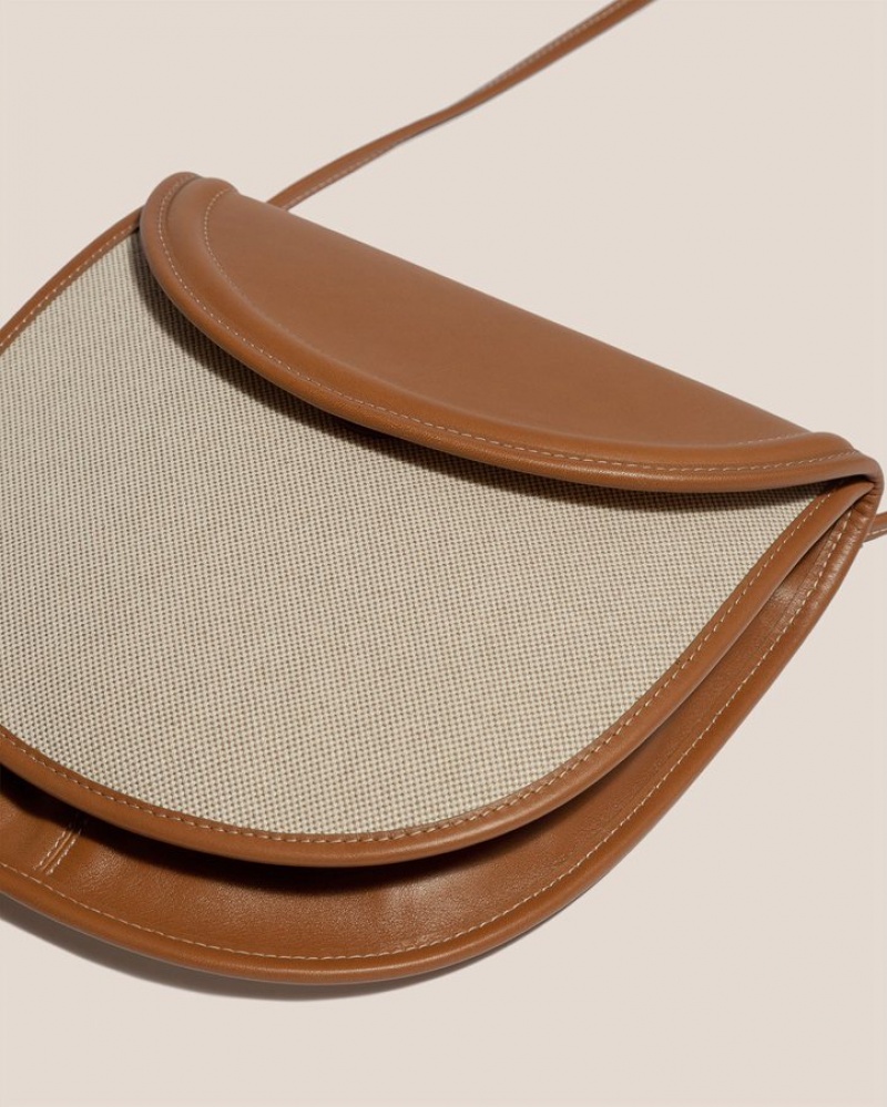 Sac Crossbody Hereu Escalo Tela Saddle Femme Beige Marron | Paris-32WHBJSYD