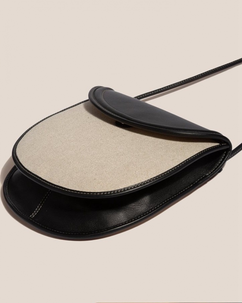 Sac Crossbody Hereu Escalo Tela Saddle Homme Beige Noir | Paris-54FEKLQTU