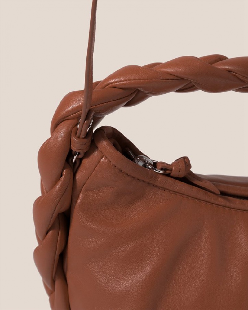 Sac Crossbody Hereu Espiga Mini Plaited Rembourré-detail Femme Marron Foncé | Paris-41MIBCLOY