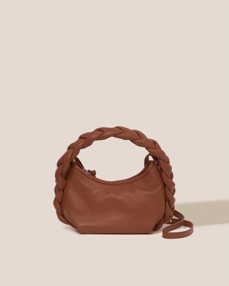 Sac Crossbody Hereu Espiga Mini Plaited Rembourré-detail Femme Marron Foncé | Paris-41MIBCLOY