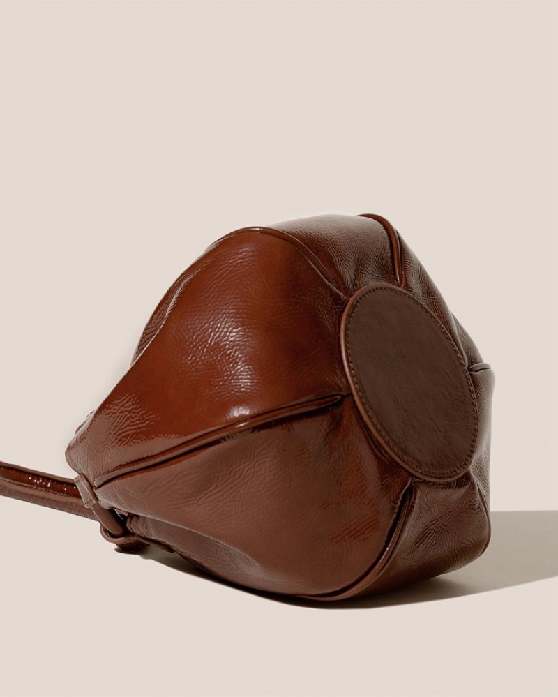 Sac Crossbody Hereu Globul Mini Crinkled Glossy Balloon-shaped Femme Chocolat | Paris-87CLSIBKP