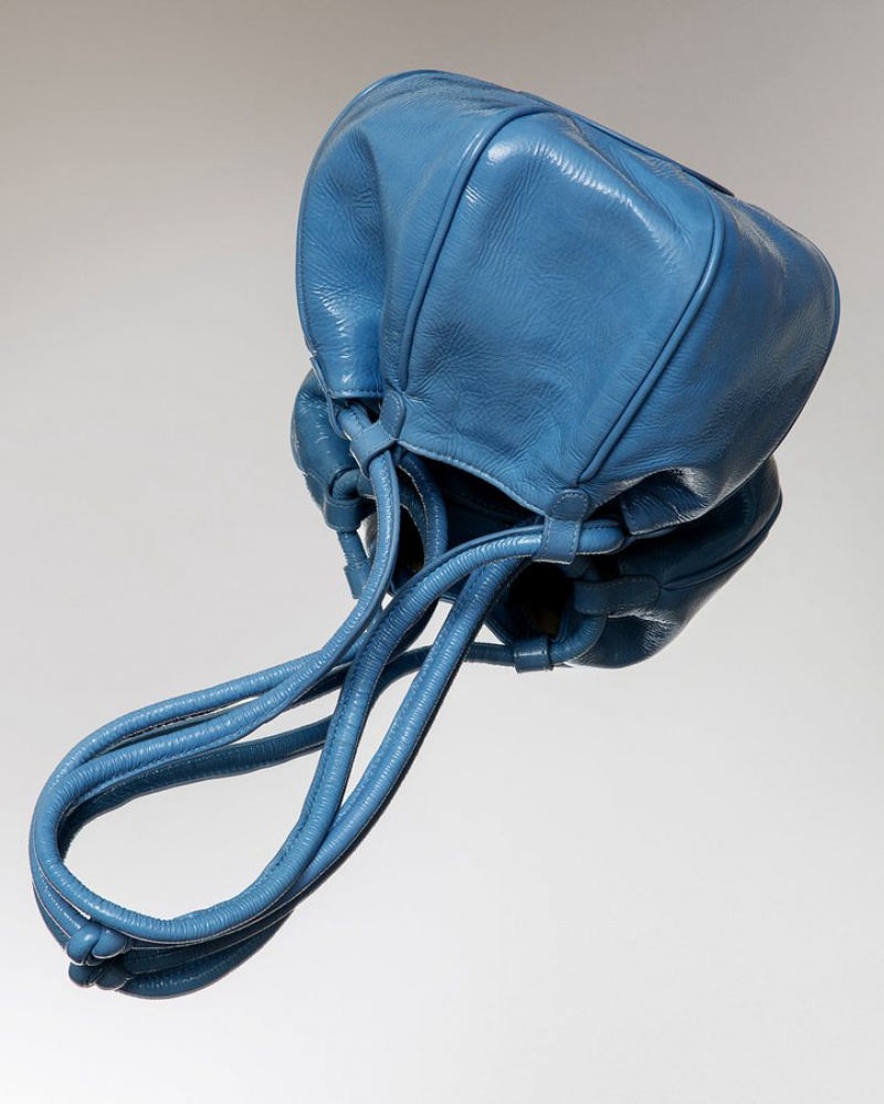 Sac Crossbody Hereu Globul Mini Crinkled Glossy Balloon-shaped Femme Bleu | Paris-86ODSKAVZ