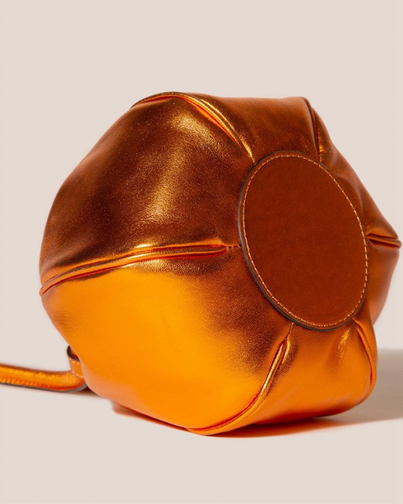 Sac Crossbody Hereu Globul Mini Metallic Balloon-shaped Femme Metal Orange | Paris-73PHNDURO