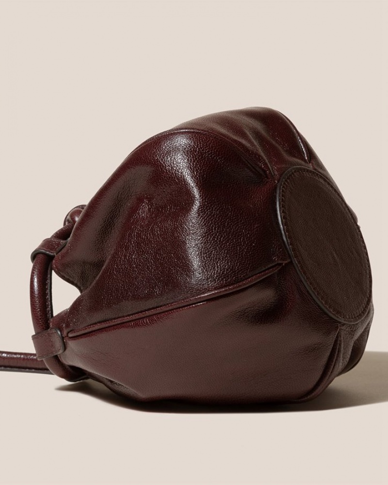 Sac Crossbody Hereu Globul Mini Supple Shiny Balloon-shaped Femme Chocolat | Paris-53KMNSYUB