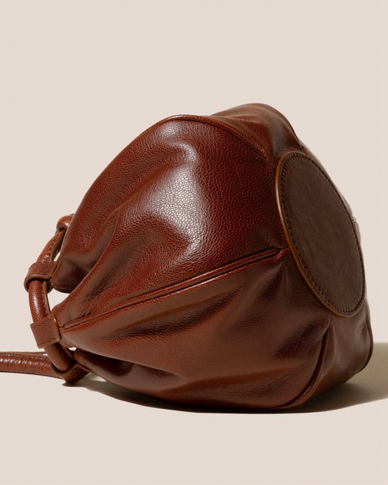 Sac Crossbody Hereu Globul Mini Supple Shiny Balloon-shaped Femme Marron Foncé | Paris-40QPJBUZF