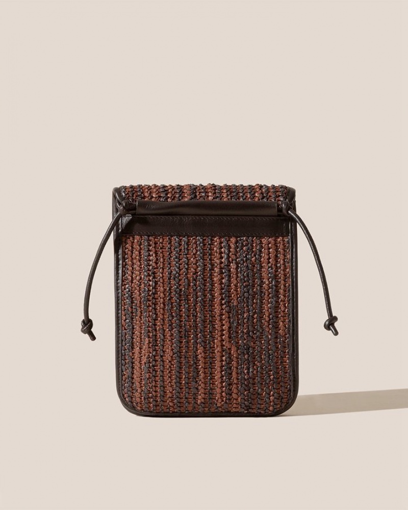 Sac Crossbody Hereu Terra Raffia Bicolour Square-flat Homme Marron Foncé Marron | Paris-21FOBAWSL