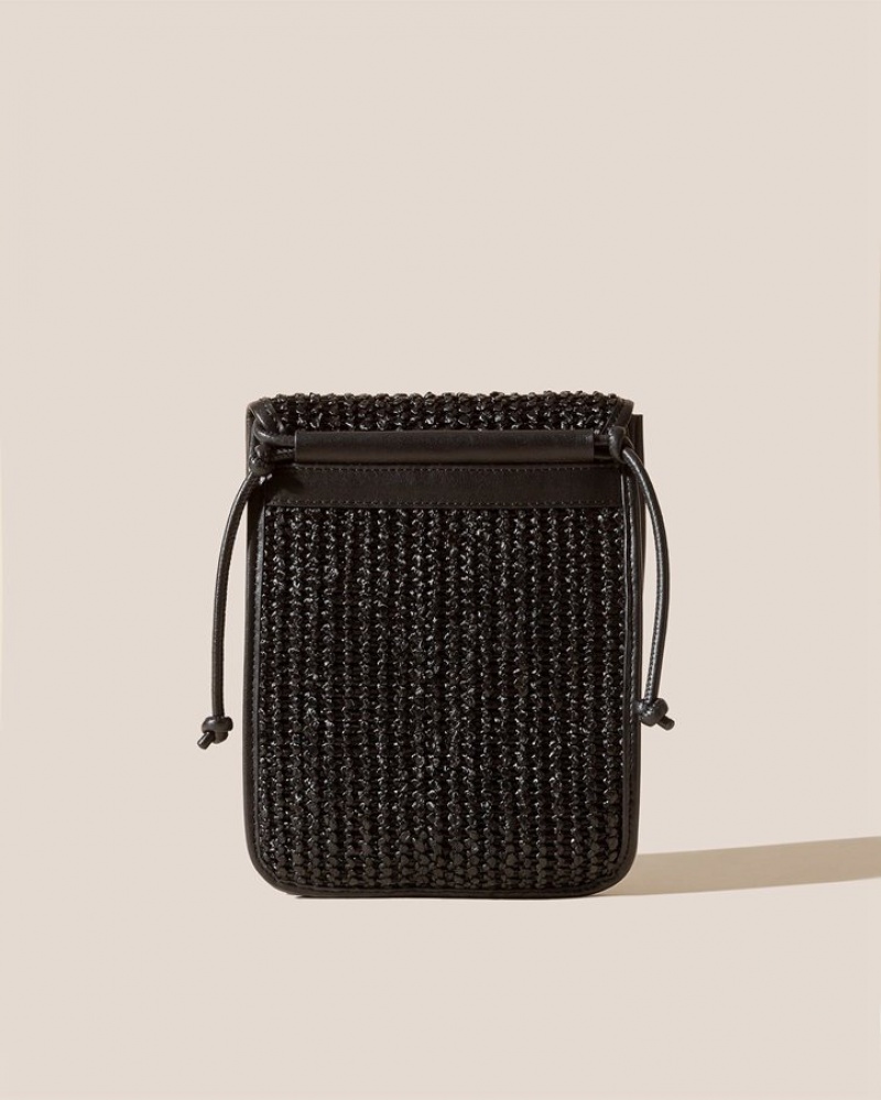 Sac Crossbody Hereu Terra Raffia Square-flat Femme Noir | Paris-37WNJKMLF