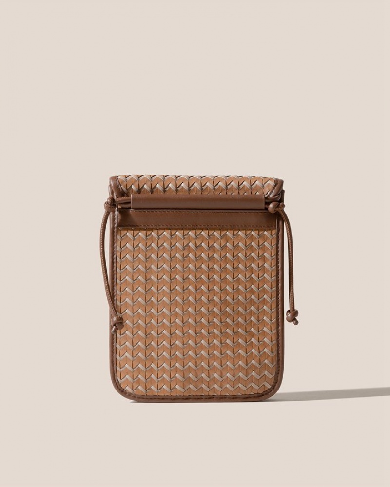 Sac Crossbody Hereu Terra Woven Square-flat Femme Marron Beige | Paris-17BSNULDI