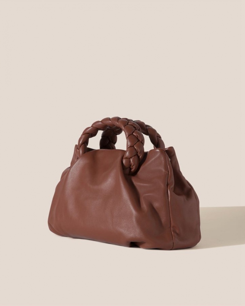 Sacs Fourre Tout Hereu Bombon L Plaited-handle Cuir Femme Marron | Paris-63MSIPYWT