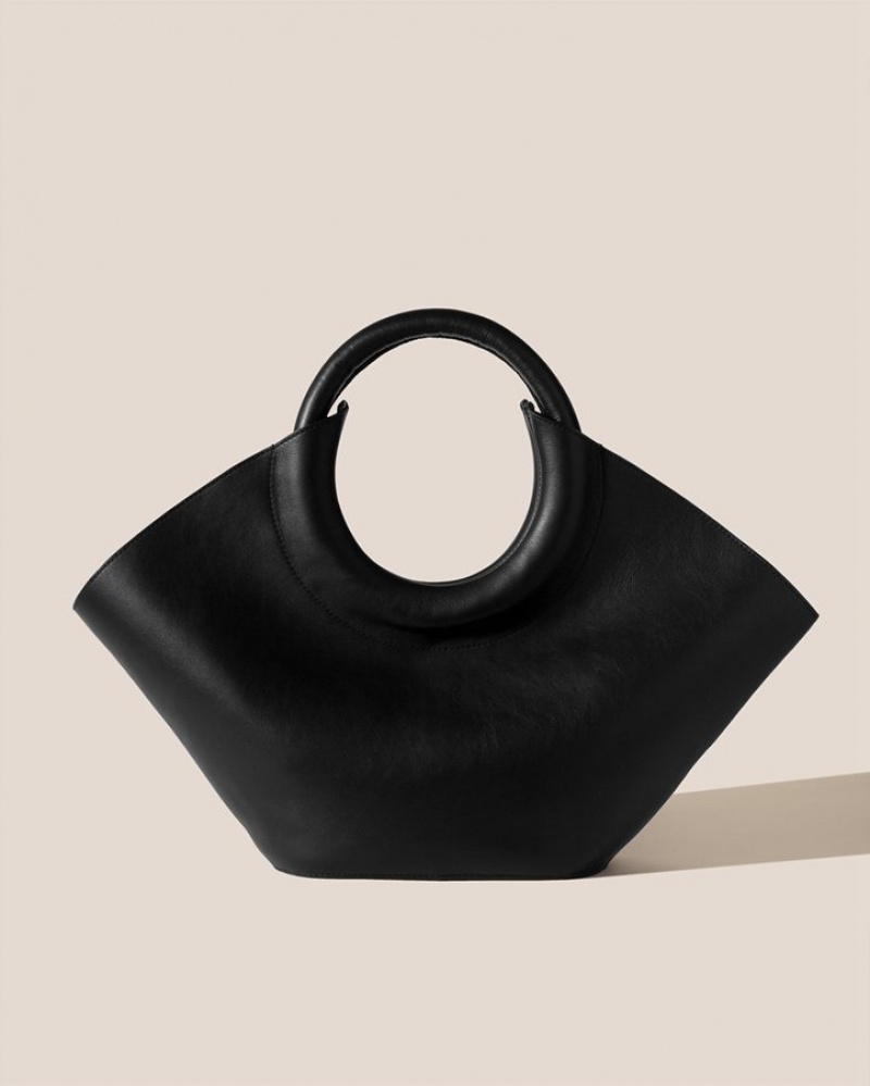 Sacs Fourre Tout Hereu Cabassa Round-handle Cuir Femme Noir | Paris-03TGRWVQP