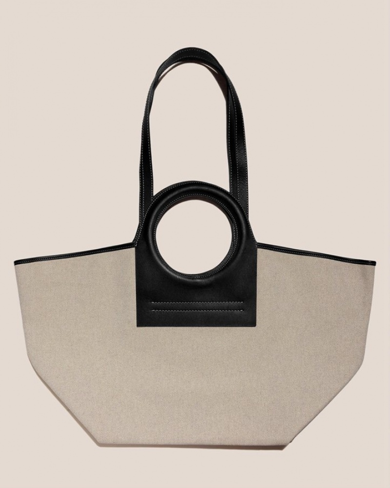 Sacs Fourre Tout Hereu Cala L Cuir-trimmed Tela Homme Beige Clair Noir | Paris-26NVOUMPY