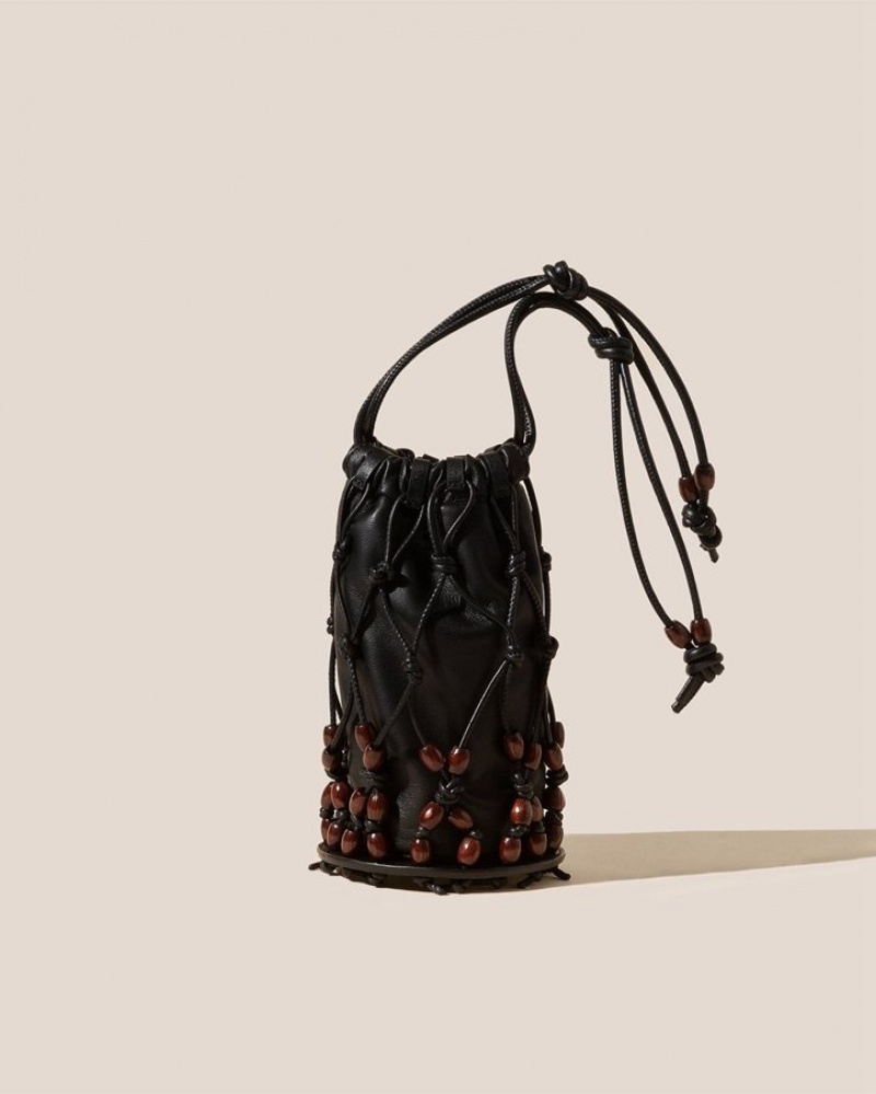 Sacs Fourre Tout Hereu Perleta Beaded Mini Drawstring Femme Noir | Paris-86RLSZVMD