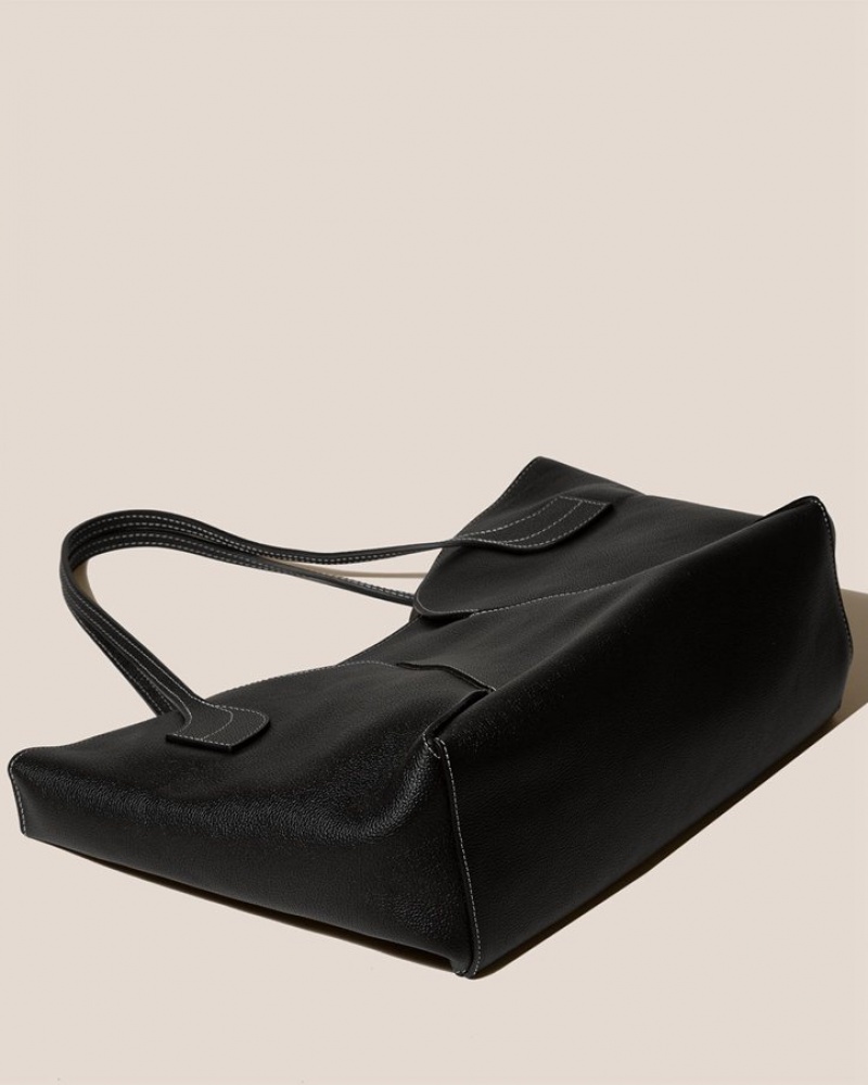 Sacs Fourre Tout Hereu Sepal L Grainy Large Tulip Shape Zipped Femme Noir | Paris-03DMEVSXR