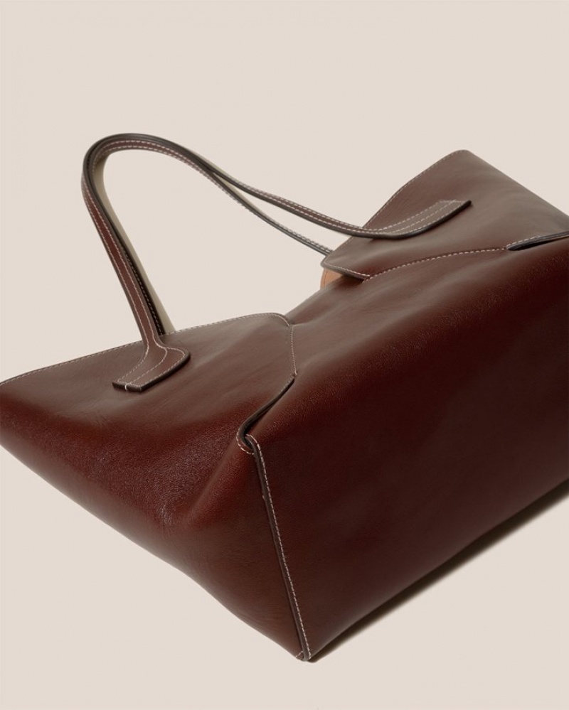 Sacs Fourre Tout Hereu Sepal Tulip Shape Zipped Femme Marron Foncé | Paris-49NRDHIKJ