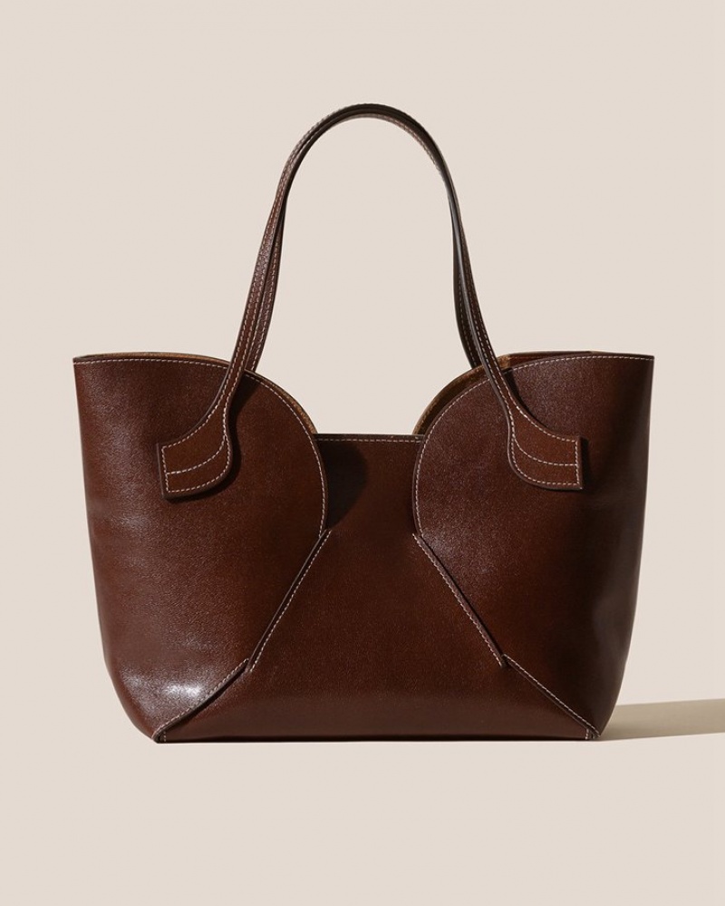 Sacs Fourre Tout Hereu Sepal Tulip Shape Zipped Femme Marron Foncé | Paris-49NRDHIKJ