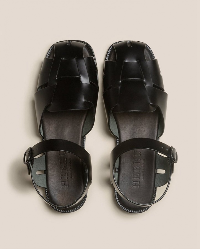 Sandale Hereu Pedra Squared Closed-toe Fisherman Femme Noir | Paris-97JDCFLRZ