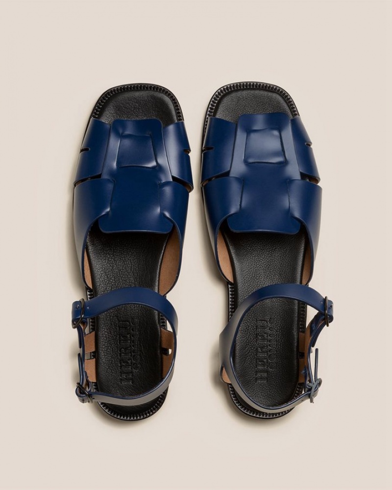 Sandale Hereu Roca Square-toe Fisherman Femme Bleu Foncé | Paris-35TBZAUYE